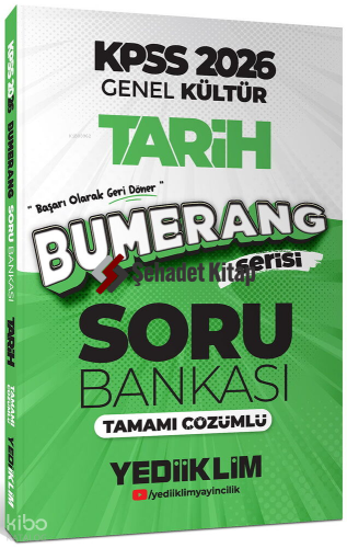 Yediiklim Yayıncılık 2026 KPSS Genel Kültür Bumerang Tarih Tamamı Çözü