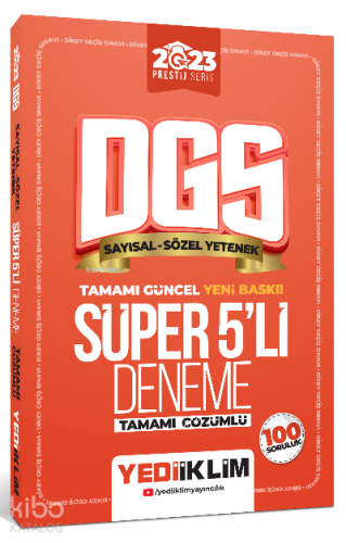 Yediiklim Yayınları 2023 Prestij Serisi Dgs Tamamı Çözümlü Süper 5 Deneme