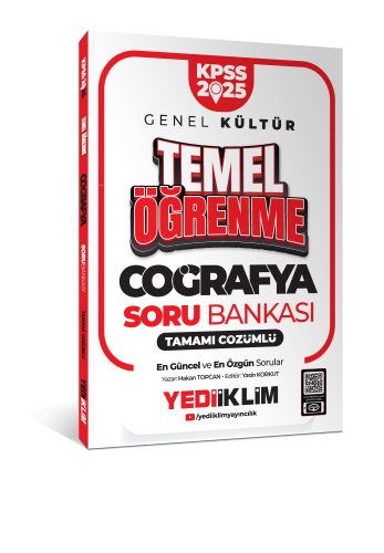 Yediiklim Yayınları 2025 KPSS Genel Kültür Coğrafya Temel Öğrenme Tamamı Çözümlü Soru Bankası