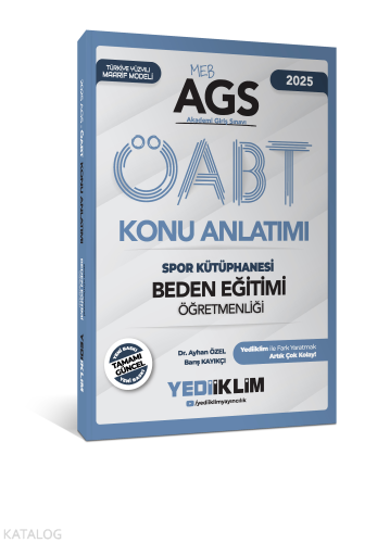 Yediiklim Yayınları 2025 MEB AGS ÖABT Beden Eğitimi Öğretmenliği Spor Kütüphanesi Konu Anlatımı