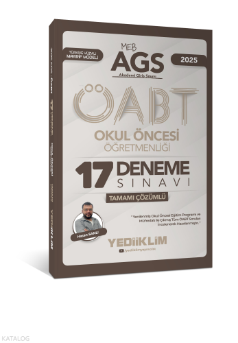 Yediiklim Yayınları 2025 MEB AGS ÖABT Okul Öncesi Öğretmenliği Tamamı Çözümlü 17 Deneme Sınavı