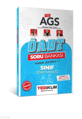 Yediiklim Yayınları 2025 MEB AGS ÖABT Sınıf Öğretmenliği Tamamı Çözüml