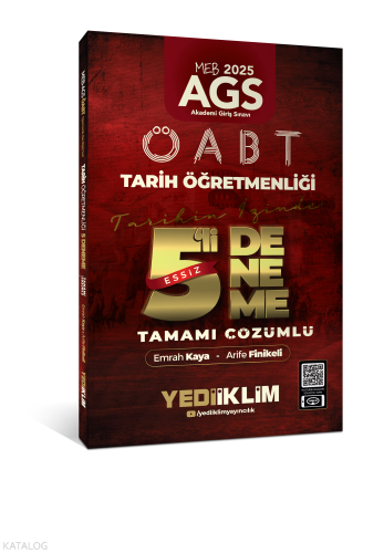 Yediiklim Yayınları 2025 MEB AGS ÖABT Tarih Öğretmenliği Tamamı Çözümlü Tarihin İzinde Eşsiz 5'li Deneme