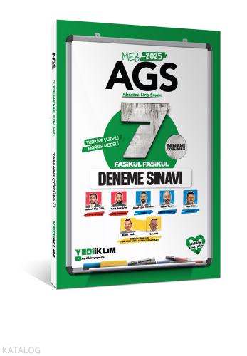 Yediiklim Yayınları 2025 MEB AGS Tamamı Çözümlü 7 Fasikül Fasikül Deneme Sınavı