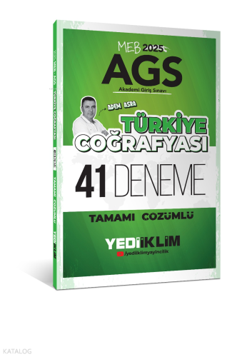 Yediiklim Yayınları 2025 MEB AGS Türkiye Coğrafyası Tamamı Çözümlü 41 