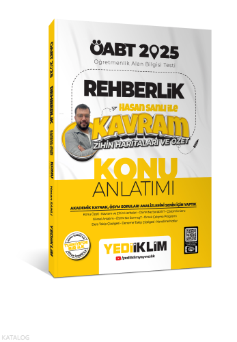 Yediiklim Yayınları 2025 ÖABT Rehberlik Hasan Sanlı ile Kavram Zihin Haritaları ve Özet Konu Anlatımı