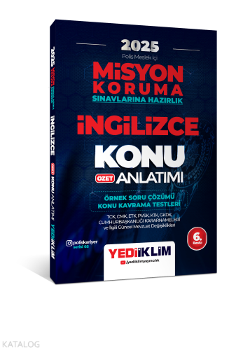Yediiklim Yayınları 2025 PAEM Misyon Koruma Sınavlarına Hazırlık İngil