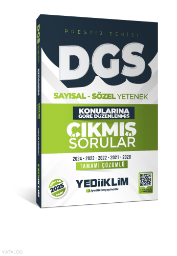 Yediiklim Yayınları 2026 DGS Prestij Serisi Sayısal Sözel Yetenek Konularına Göre Düzenlenmiş Tamamı Çözümlü Çıkmış Sorular