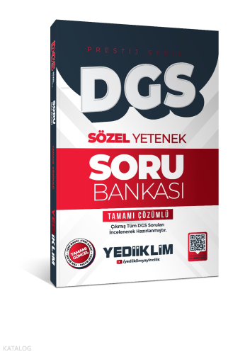 Yediiklim Yayınları 2026 DGS Prestij Serisi Sözel Yetenek Tamamı Çözümlü Soru Bankası
