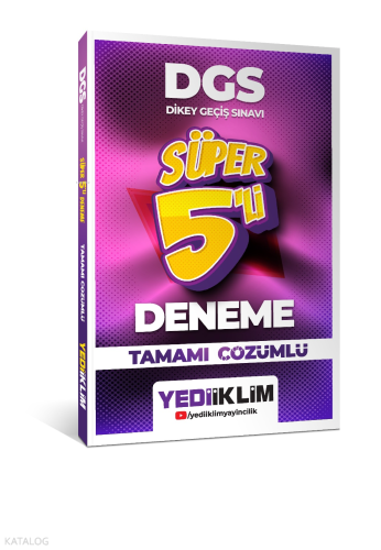 Yediiklim Yayınları 2026 DGS Tamamı Çözümlü Süper 5'li Deneme