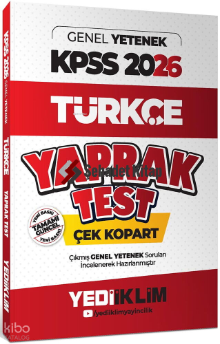 Yediiklim Yayınları 2026 KPSS Genel Yetenek Türkçe Çek Kopart Yaprak Test