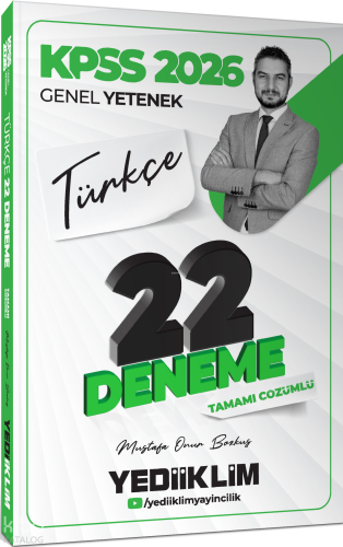 Yediiklim Yayınları 2026 KPSS Genel Yetenek Türkçe Tamamı Çözümlü 22 Deneme Sınavı
