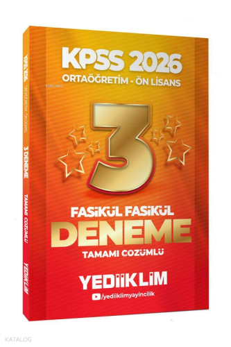 Yediiklim Yayınları 2026 Kpss Ortaöğretim-Önlisans Genel Yetenek Genel