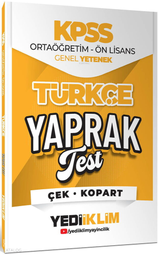 Yedi̇i̇kli̇m Yayınları 2026 Kpss Ortaöğreti̇m-Önli̇sans Türkçe Çek Kop