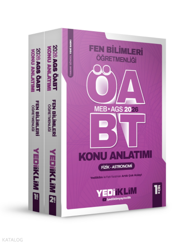 Yediiklim Yayınları 2026 MEB AGS ÖABT Fen Bilimleri Öğretmenliği Konu 