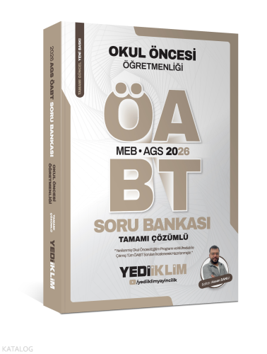 Yediiklim Yayınları 2026  MEB AGS ÖABT Okul Öncesi Öğretmenliği Soru Bankası Tamamı Çözümlü