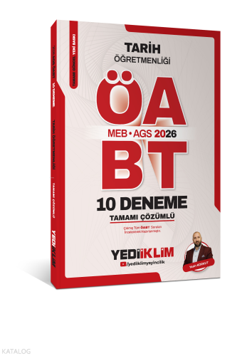 Yediiklim Yayınları 2026 MEB AGS ÖABT Tarih Öğretmenliği Tamamı Çözümlü 10 Deneme
