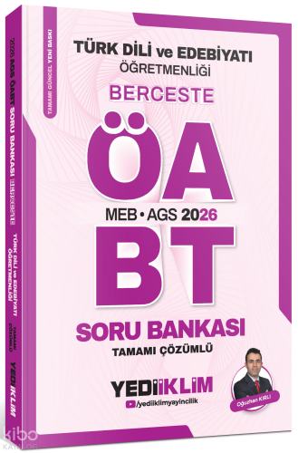 Yediiklim Yayınları 2026 MEB AGS ÖABT Türk Dili Ve Edebiyatı Öğretmenliği Berceste Tamamı Çözümlü Soru Bankası