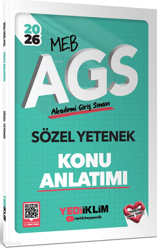Yediiklim Yayınları 2026 MEB AGS Sözel Yetenek Konu Anlatımı