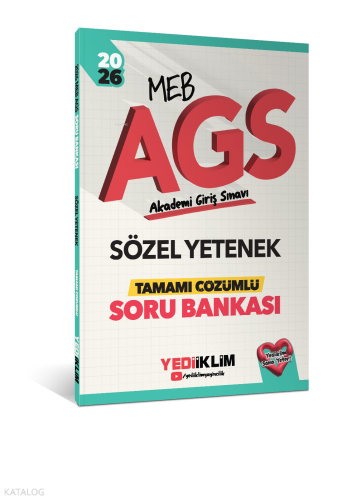 Yediiklim Yayınları 2026 MEB AGS Sözel Yetenek Tamamı Çözümlü Soru Ban