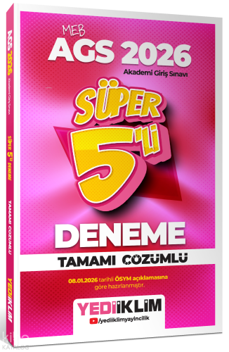 Yediiklim Yayınları 2026 MEB AGS Tamamı Çözümlü Süper 5'li Deneme | Ko