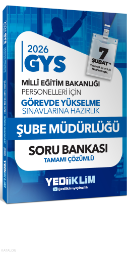 Yediiklim Yayınları 2026 MEB GYS Şube Müdürlüğü Tamamı Çözümlü Soru Ba