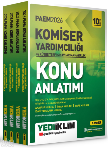 Yediiklim Yayınları 2026 PAEM Komiser Yardımcılığı ve Rütbe Terfi Sınavlarına Hazırlık Konu Anlatımı Seti 4 Modül