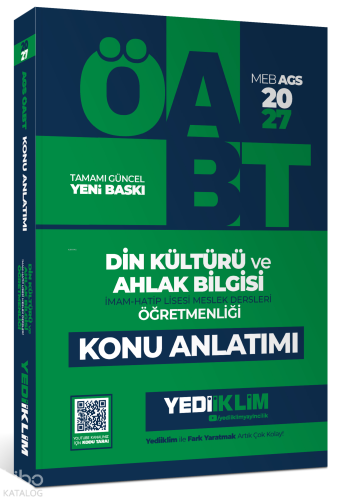 Yediiklim Yayınları 2027 MEB AGS ÖABT Din Kültürü ve Ahlak Bilgisi Öğretmenliği Konu Anlatımı