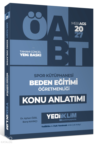 Yediiklim Yayınları 2027 MEB AGS ÖABT Spor Kütüphanesi Beden Eğitimi Öğretmenliği Konu Anlatımı
