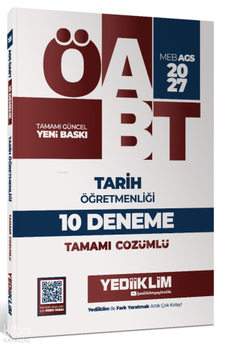 Yediiklim Yayınları 2027 MEB AGS ÖABT Tarih Öğretmenliği Tamamı Çözümlü 10 Deneme Sınavı