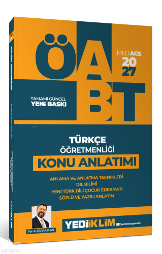 Yediiklim Yayınları 2027 MEB AGS ÖABT Türkçe Öğretmenliği Konu Anlatımı