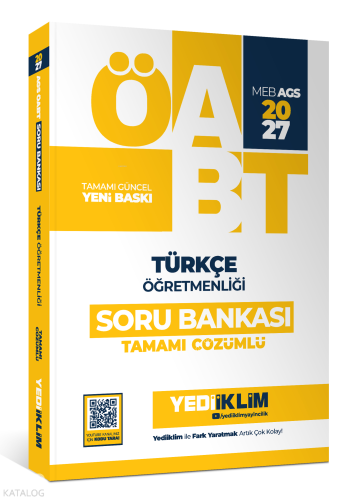 Yediiklim Yayınları 2027 MEB AGS ÖABT Türkçe Öğretmenliği Tamamı Çözümlü Soru Bankası