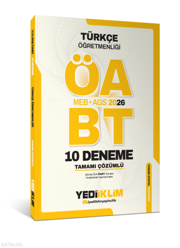 Yediiklim Yayınları AGS ÖABT Türkçe Öğretmenliği Tamamı Çözümlü 10 Deneme Sınavı