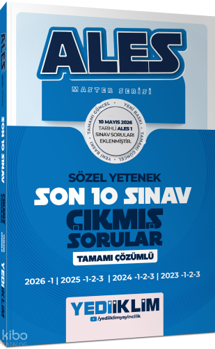 Yediiklim Yayınları ALES Master Serisi Sözel Yetenek Tamamı Çözümlü So