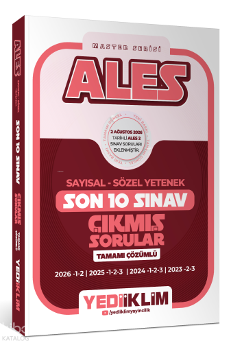Yediiklim Yayınları ALES Sayısal Sözel Yetenek Tamamı Çözümlü Son 10 S