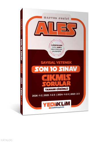 Yediiklim Yayınları ALES Sayısal Yetenek Tamamı Çözümlü Son 10 Sınav Ç