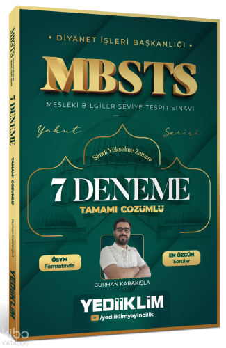 Yediiklim Yayınları Diyanet İşleri Başkanlığı MBSTS Tamamı Çözümlü 7 Deneme