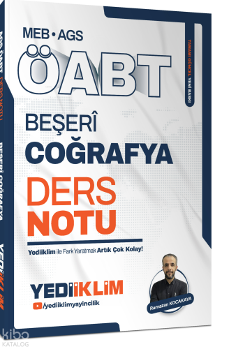 Yediiklim Yayınları MEB AGS ÖABT Beşeri Coğrafya Ders Notu