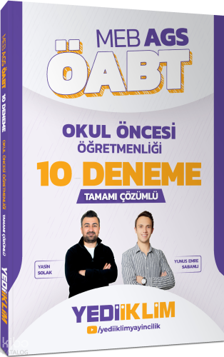 Yediiklim Yayınları MEB AGS ÖABT Okul Öncesi Öğretmenliği Tamamı Çözümlü 10 Deneme