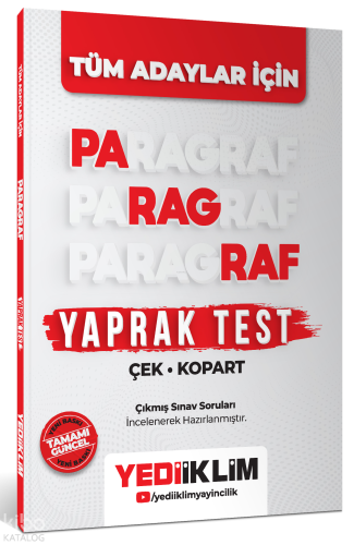 Yediiklim Yayınları Tüm Adaylar İçin Paragraf Çek Kopart Yaprak Test |