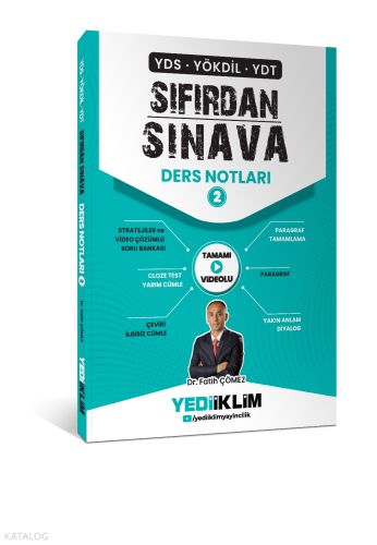 Yediiklim Yayınları YDS YÖKDİL YDT Sıfırdan Sınava Tamamı Videolu Ders Notları 2. Kitap
