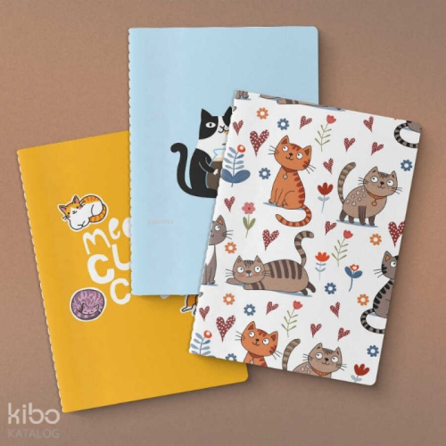 Yeşilay Kedi Serisi 3'lü Defter Seti