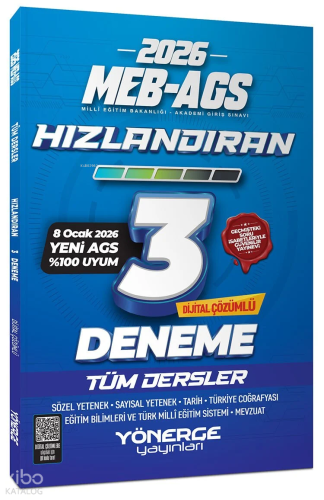 Yönerge 2026 MEB-AGS Tüm Dersler Hızlandıran 3 Deneme Çözümlü | Kolekt