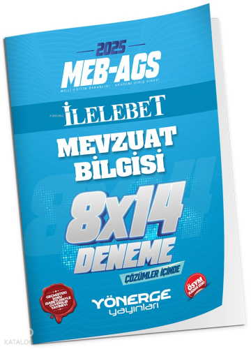 Yönerge Yayınları 2025 MEB-AGS Mevzuat Bilgisi İLELEBET 8x14 Deneme Çözümlü