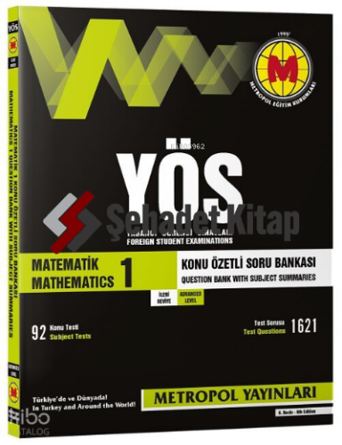 YÖS Matematik 1 İleri Seviye Konu Özetli Soru Bankası
