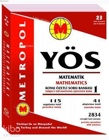 YÖS Matematik 1 Konu Özetli Soru Bankası | Kolektif | Metropol Yayınla