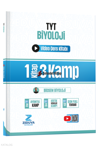 Zeduva Yayınları Biosem TYT Biyoloji 1 Kitap 3 Kamp Video Ders Kitabı