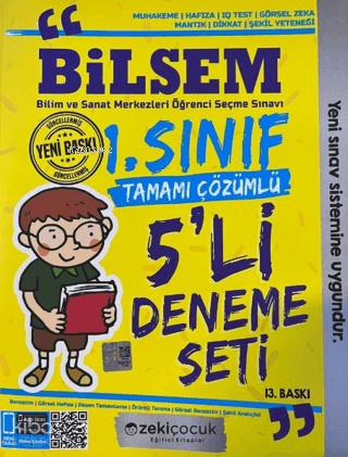 Zekiçocuk Eğitici Kitaplar 1. Sınıf Bilsem Tamamı Çözümlü 5'li Deneme 