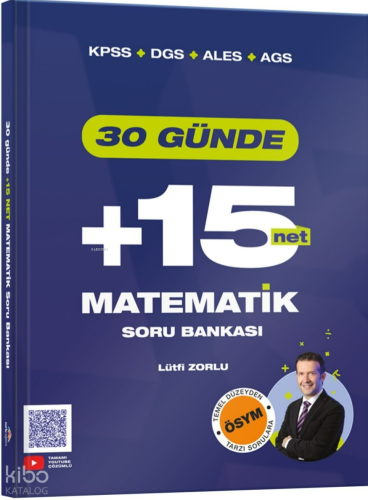 Zorlu Eğitim KPSS DGS ALES AGS 30 Günde Matematik +15 Net Soru Bankası
